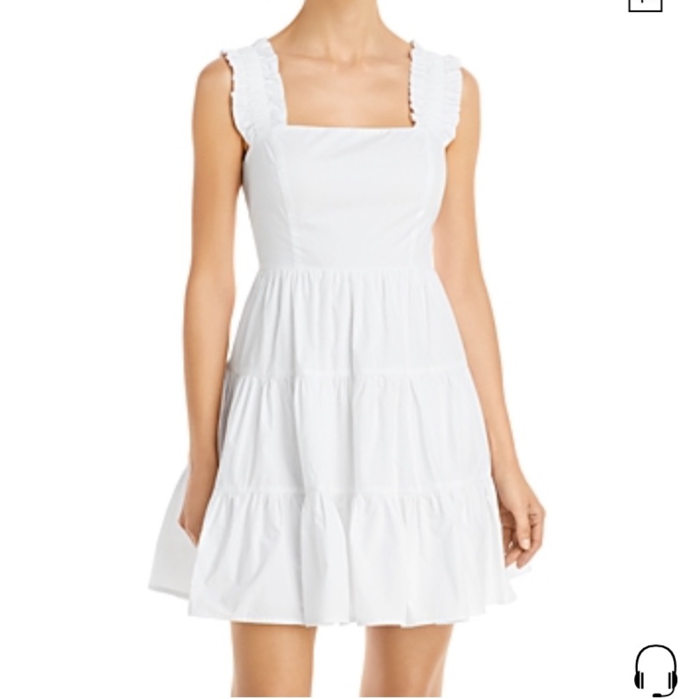 Aqua Poplin Tiered Mini Dress Size Small